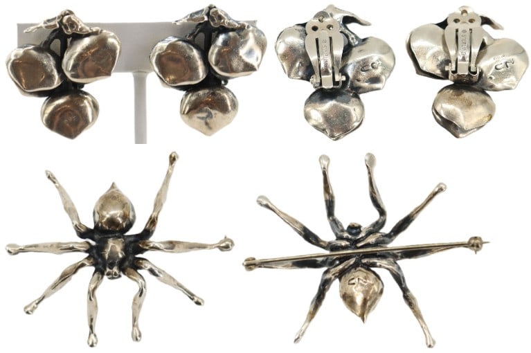 Clifton Nicholson Sterling Silver Brooch and Pair of Sterling Silver Clip On Earrings - Gross 1.890 (1 of 20)