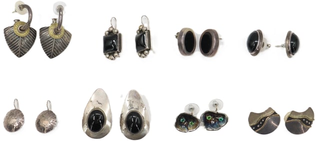 (8) Pairs of Sterling Silver Earrings - Gross 2.785 ozt.