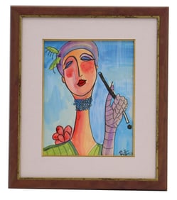 Signed BH Mixed Media on Paper