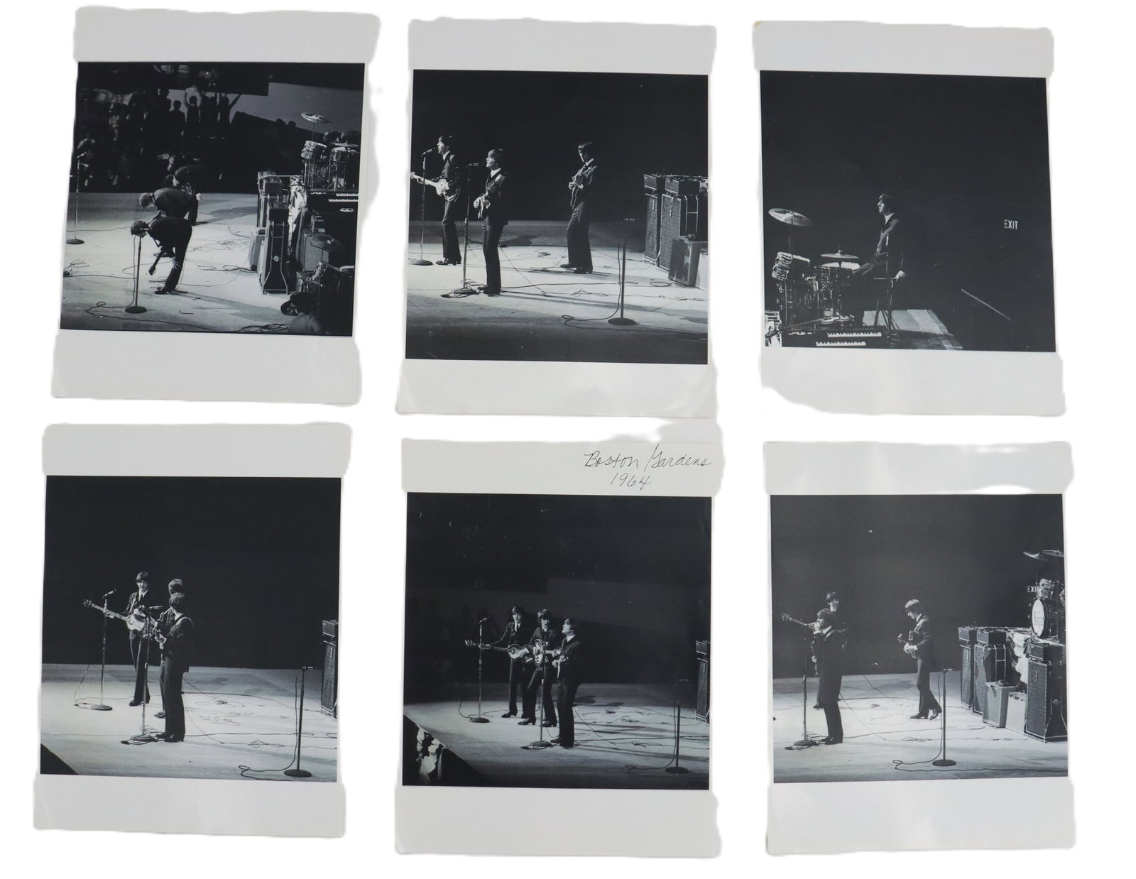 (6) Original Beatles Photographs Shot by a Concert Photographer: (6) Original Beatles Photographs Shot by a Concert Photographer. Black and white. Original paper. Icon images of the Fab Four captured at the Boston Gardens, Circa 1964 through the eyes of conce