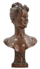 After Emile Pinedo (1840-1916) French, Bronze Female Bust
