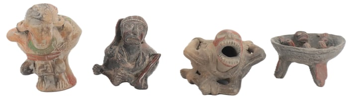 (4) Mesoamerican Zapotec Clay Pieces