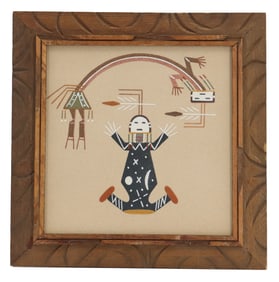 Lehi Benally (20th/21st Century) Navajo, Framed Traditional Sand Painting