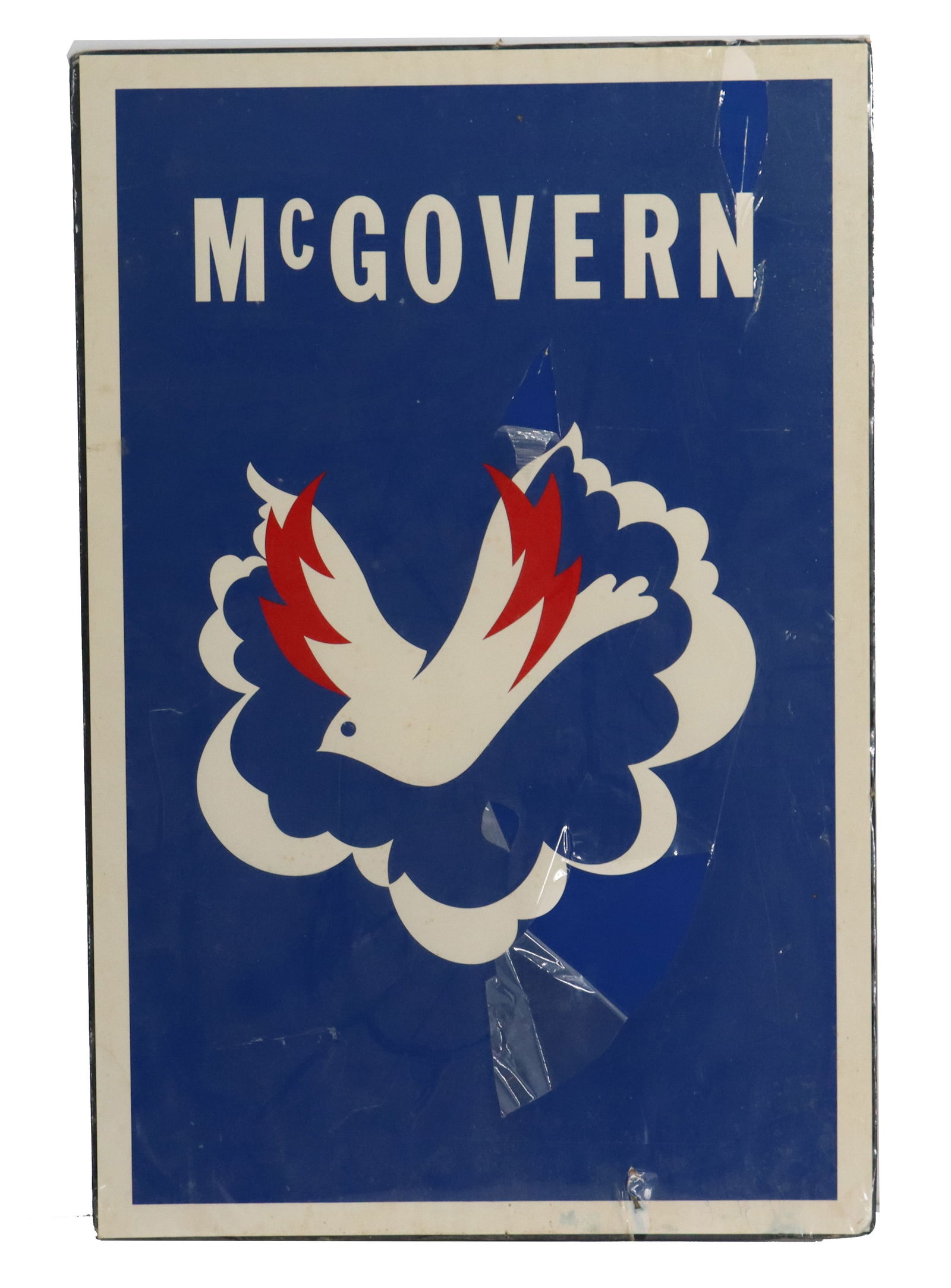 Frank Gallo (1933-2019) American, Silkscreen Print: Frank Gallo (1933–2019) American, Silkscreen Print. Titled "McGovern". Silkscreen printed campaign poster for George McGovern, with the image of the dove of peace. Condition: Lifted la