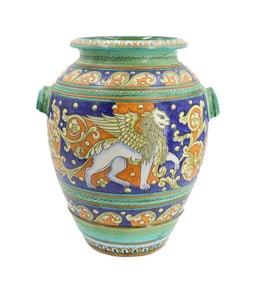Tall Italian Ravello Majolica Pottery Jar