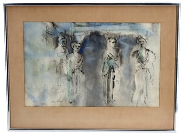 K. Bauer (20th Century) German, Watercolor and Ink on Paper