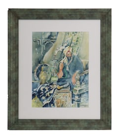 Linda Kauffman (20th/21st Century) American, Watercolor on Paper Figural Portrait