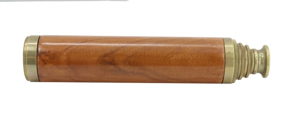 Vintage Stanley London Mahogany and Brass Nautical Spyglass