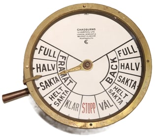 Antique Brass Ships Engine Room Telegraph