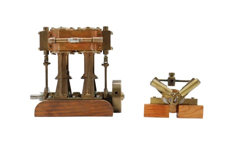 (2) 1930s Vintage Brass Steam Engine Models
