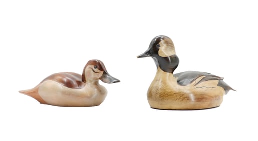Hand Carved and Painted Duck Decoys Signed and Dated 1980s