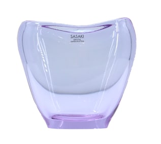 Japanese Sasaki Handcrafted Crystal Vase