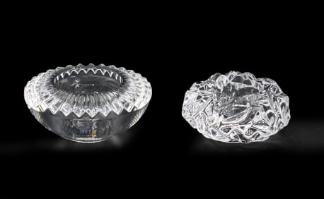 (2) Orrefors Crystal Votive Candle Holders with Original Boxes