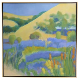 Marsha Connell, 20th/21st Century, Oil on Canvas Painting, "Lavender Entry"