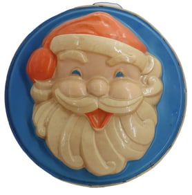 Vintage 1950s Light Up Holiday Santa Face Blow Mold Wall Decor