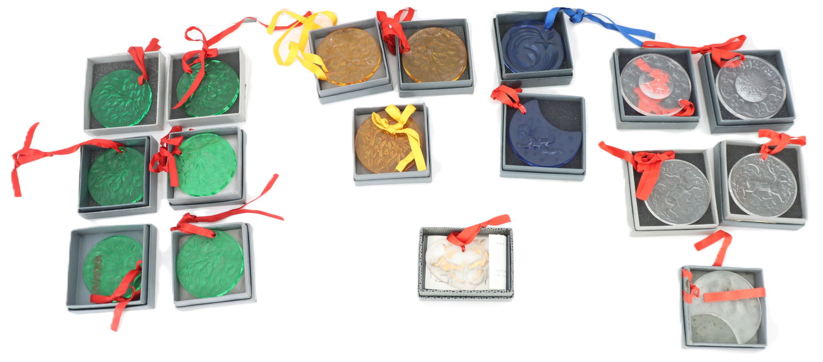 (17) French Lalique Art Glass Christmas Ornaments (1 of 14)