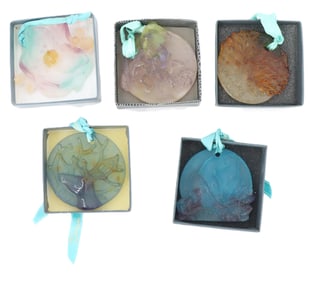 (5) French Daum Art Glass Christmas Ornaments