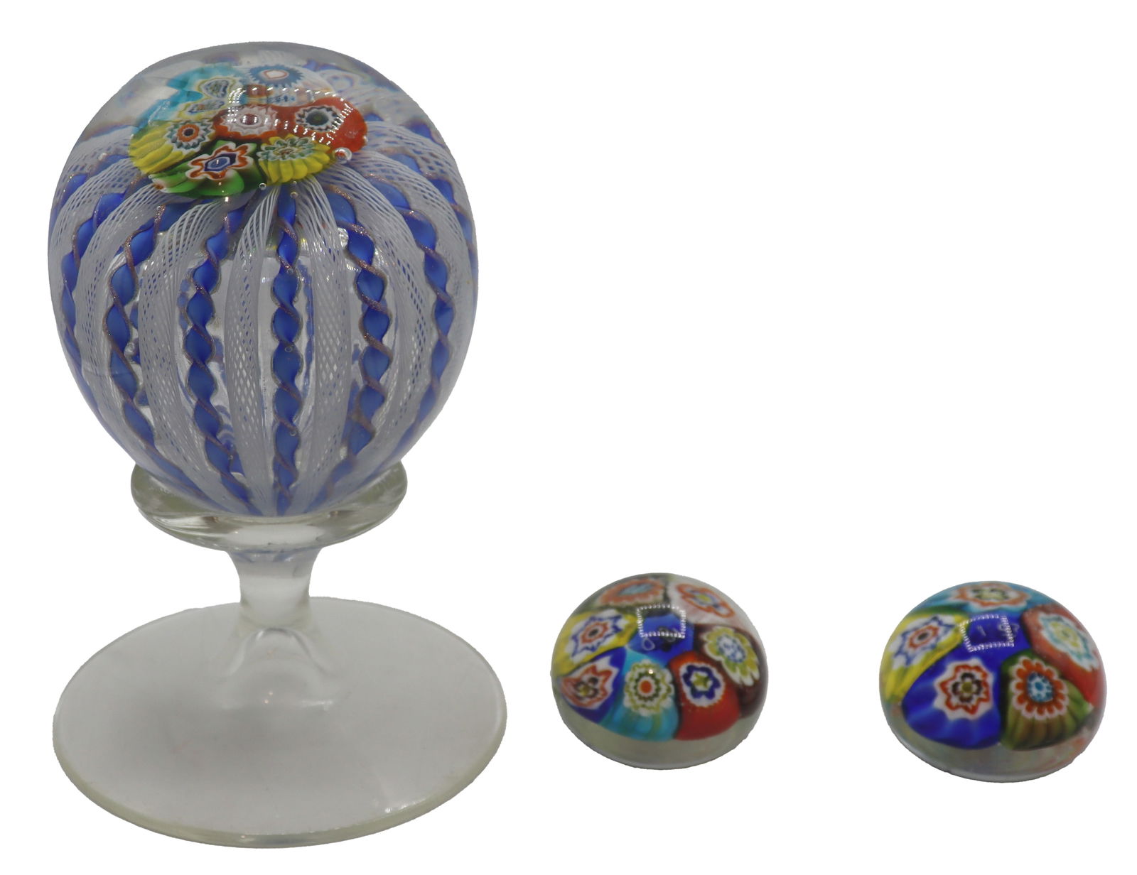 (3) Murano Style Millefiori Paperweights (1 of 12)