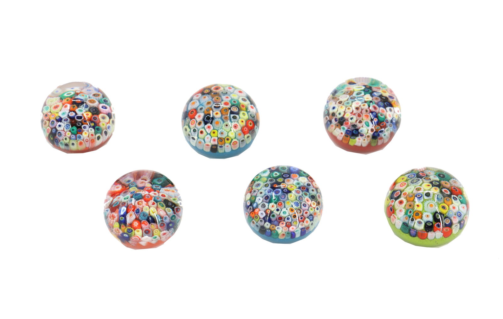 (6) Art Glass Millefiori Paperweights from Player's Navy Cut Tobacco (1 of 12)