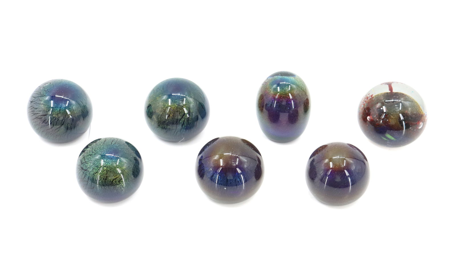 (7) Signed and Dated W.E. Porter Art Glass Paperweights (1 of 19)