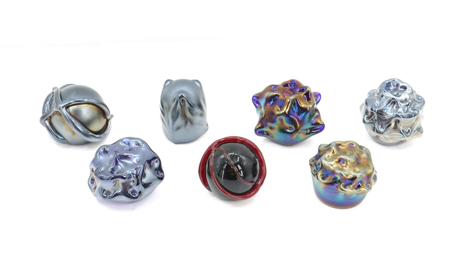 (7) W.E. Porter Signed and Dated Unique Art Glass Paperweights (1 of 18)