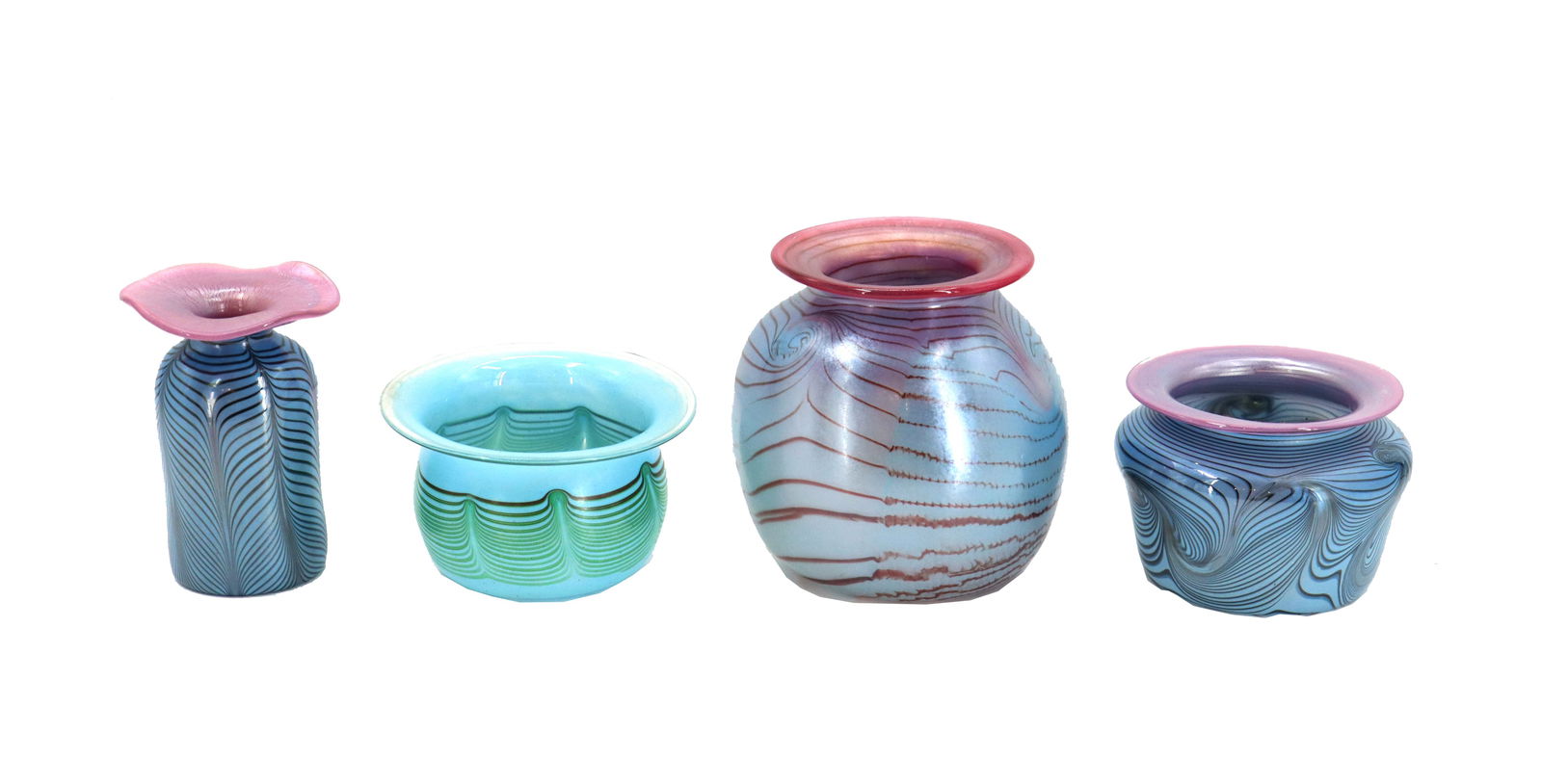 (4) Signed and Dated German Eisch Art Glass Flared Mouth Vases (1 of 20)