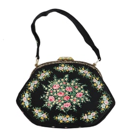 Black Silk Satin Waldy Bag Purse