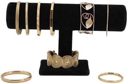 (9) Yellow Goldtoned Bracelets