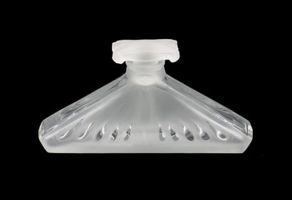 French Brosse Frosted Glass Art Deco Perfume Bottle