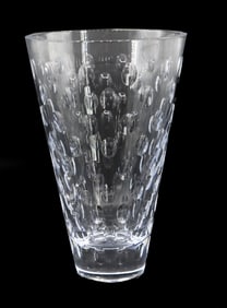 Tall Bubble Pattern Crystal Vase