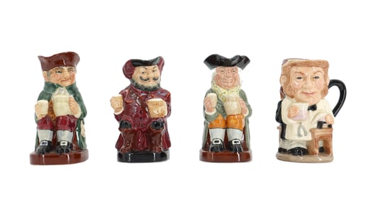 (4) English Royal Doulton Figural Ceramic Toby Jugs
