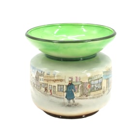 English Royal Doulton Dickens Ware Decorative Ceramic Spittoon