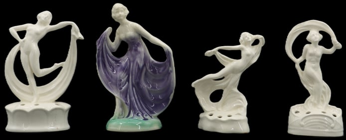 (4) German Flower Arrangement Porcelain Female Figures