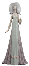 Spanish Lladro Porcelain Female Figure in Hat