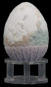 Spanish Lladro Porcelain Egg on Stand