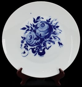 German Rosenthal Large Blue and White Porcelain Charger Plate