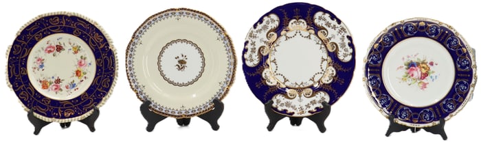(4) English Royal Crown Derby Porcelain Plates