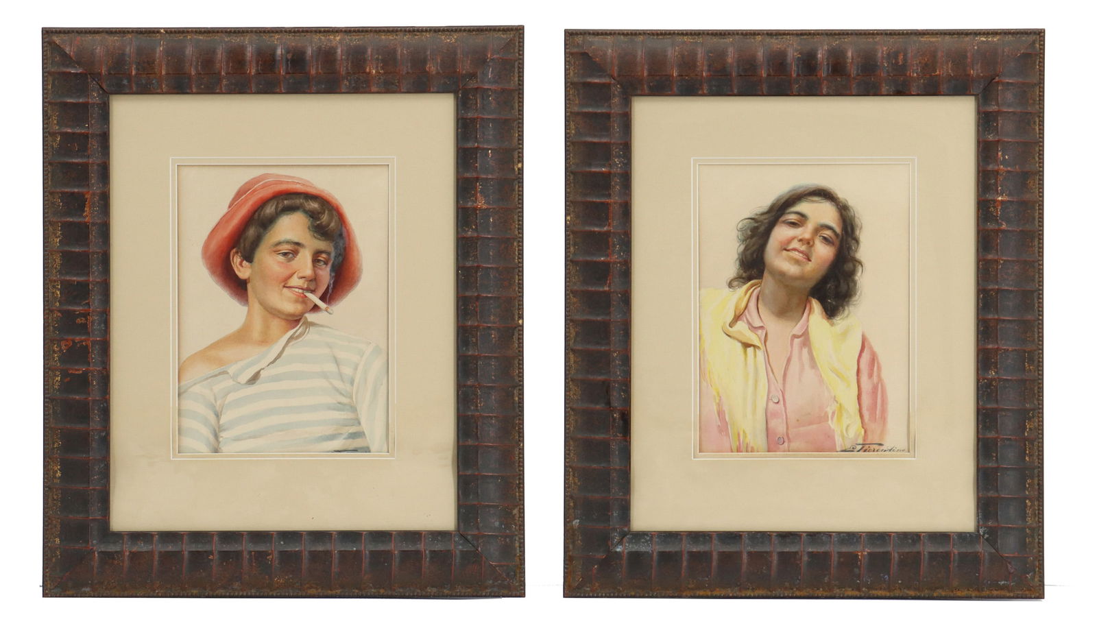 (2) Antonio Enrique Fiorentino (Early 20th Century) Italian, Watercolors (1 of 20)