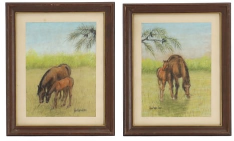 (2) Alice Bach Jones (20th Century) American, Pastels on Paper