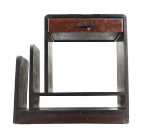 Antique Art Deco Phone Stand with Drawer and Magazine Rack