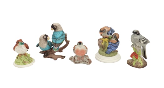 (5) American Boehm Porcelain Birds Figurines