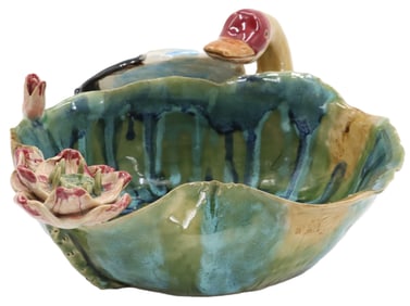 Vintage Stamped Mann Duck Pottery Bowl