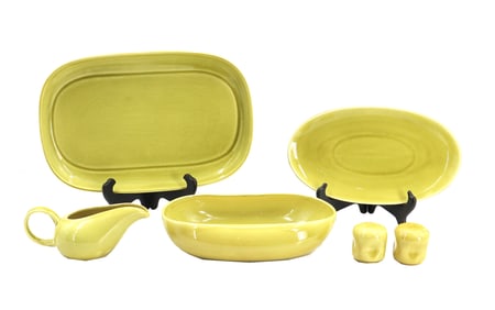 (6) Pieces of Russel Wright Steubenville Mustard Yellow Ceramic Kitchenware