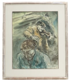 Aaron Sopher (1905-1972) American, Figural Watercolor and Pen