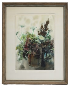 Signed Wild Flower Watercolor