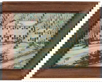 Evelyn Mott (1907-2005) American, Oil on Board