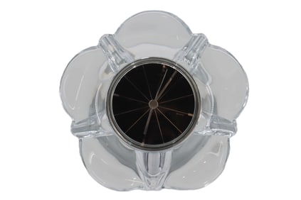 French Daum Crystal Flower Desk Clock