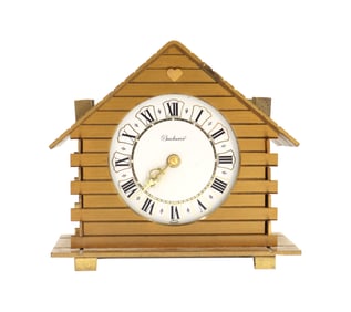 Swiss Bucherer Wooden Chalet Alarm Clock