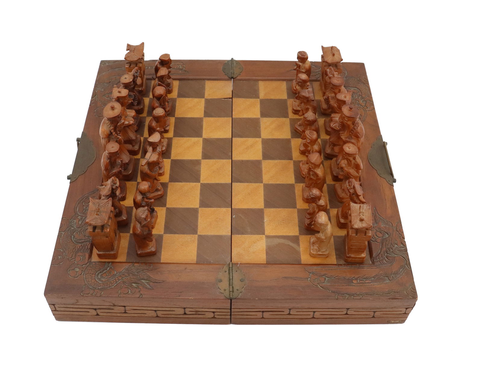 Vintage Chinese Hand Carved Wood Chess Set (1 of 19)
