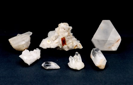 (7) Natural Geological Specimens of Quartz and Rock Crystal